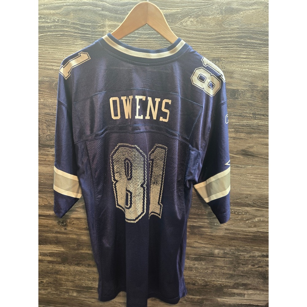 Reebok NFL Dallas Cowboys Terrell Owens 81 Jersey Navy Blue Mens Medium